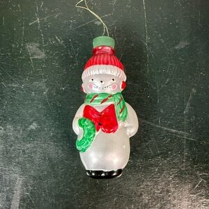 Vintage Avon Glass Light Cover SNOWMAN Miniature Lights Ornament